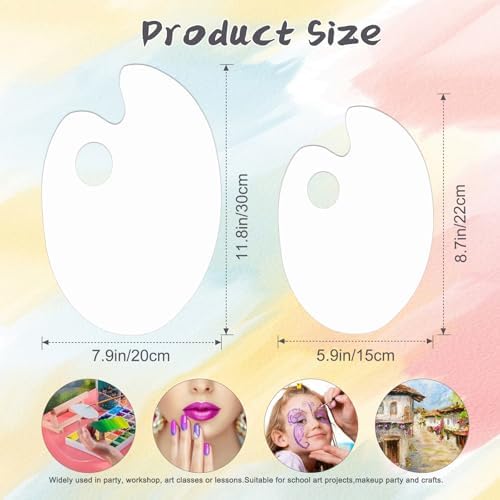 Hulameda 2Pcs Acrylic Paint Palette with Thumb Hole for Adults or Kids