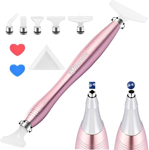 benote Diamond Art Painting Pen Accessories Tools, Metal Square and Round Tips Ergonomic Diamond Drill Pen Screw In Tip Multi Replacement Pen Heads for DP Cross Stitch - Rose Gold