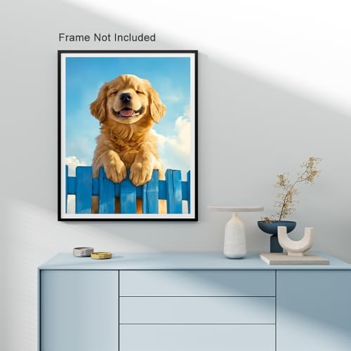 Natuyalo Paint by Numbers for Adults Dog, Paint by Numbers Kit on Canvas for Beginners, Animal Number Painting Set Craft Supplies, 3 Paintbrushes and Acrylic Paint 16x20 inch