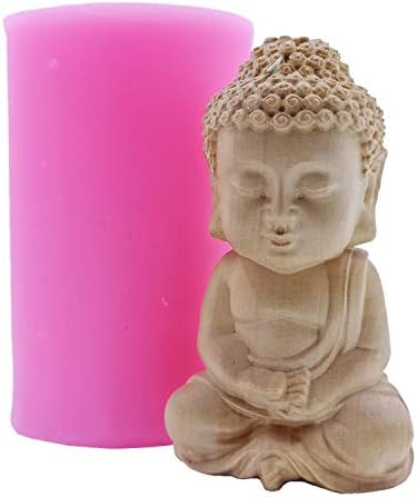 Maitreya Buddha Design Silicone Candle Mold Scented Soap Wax Mold 3D Silicone Mold for Aroma Gypsum Ceramic Resin Concrete Crafts Decorations…