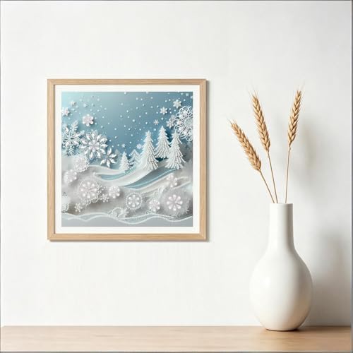 DIYBEADDOT Snow-Covered Diamond Art Kits for Adults，Snowflake Special Shape Diamond Painting Kits for Beginners, DIY Gem Painting for Adults Crafts Home Wall Decor 11.8 X11.8 Inch