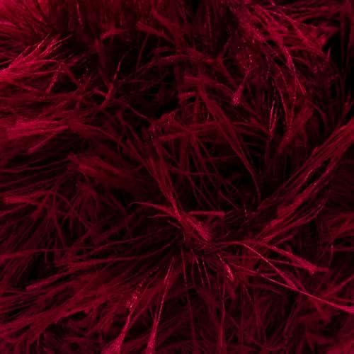 Estako Eyelash Yarn, Soft Fuzzy Faux Fur for Crochet and Knitting, Burgundy