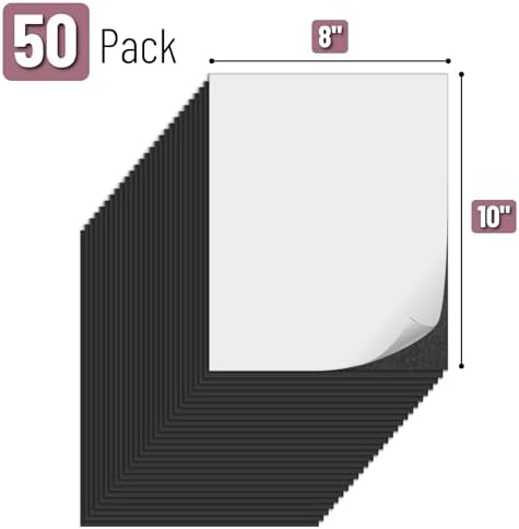Mr. Pen- Adhesive Magnetic Sheets, 8" x 10", 50 Pack, Cuttable Magnets Flexible Magnet Sheets with Adhesive for Crafts Photos, Classroom Decorations, Easy Peel and Stickers for Planning