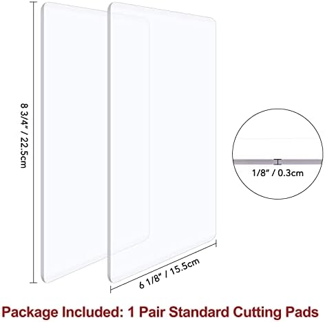 Briartw Standard Cutting Pads for Die Cutting Machines – 1 Pair (8.85" x 6.1") Clear Polycarbonate Plastic Plates – See-Through Design for Perfect Alignment – Replacement Cutting Plates
