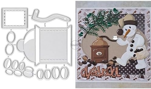 Patchwork Coffee Machines Coffee Beans Metal Cutting Dies for Card Making
