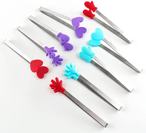 9PCS/Set Heat Resistant Craft Tongs for Card Making Silicone Non-Slip Handle It Tool To Hold Card or Craft Heat Embossing Projects Arts Crafts Scrapbooking Tools Handmade Crafts Scrapbooking Supplies