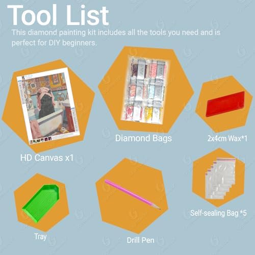 Gamteldot Diamond Art Kits for Adults Beginner,DIY Black Cat Diamond Art 5D Full Drill Diamond Dot,Bathroom Diamond Painting with Complete Tools,Gem Art Crafts for Home Wall Decor Gift-12x16in