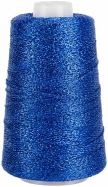 Metallic Crochet Thread, 80g Lurex Yarn for Charms(Dark Blue)