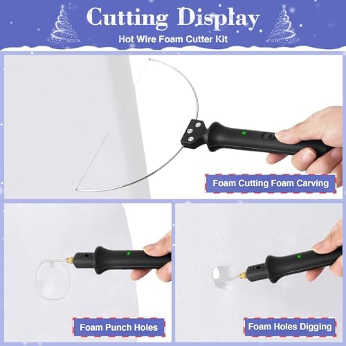 Hot Wire Foam Cutter Kit, 18W Hot Knife Tools for DIY Craft Carving | GOCHANGE Heated Electric Styrofoam Cutting with Cleaning Tool, for Foam Board Digging Pearl Cotton EPP KT Board EPS - FMC-03