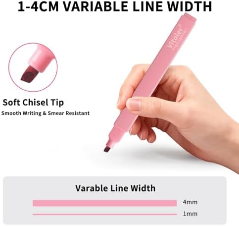 Vitoler Highlighters and Gel Pens Set，Assorted Colors Chisel Tip Quick Dry | 12 Pack Aesthetic Highlighters and 0.5mm Black Ink Pens for Study, Journaling and Office Supplies