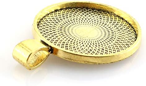 25pcs Round Bezel Pendant Trays Setting Cabochon Blank Base for DIY Crafting Photo Jewelry Findings Making Accessories 25mm