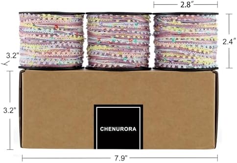 Artisanal Yarn Collection Multifiber Fancy Yarn for Knitting Crocheting Crafts DIY, Set of 3 Rolls (Vintage Sugar Motes)