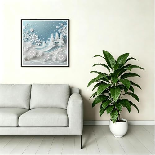 DIYBEADDOT Snow-Covered Diamond Art Kits for Adults，Snowflake Special Shape Diamond Painting Kits for Beginners, DIY Gem Painting for Adults Crafts Home Wall Decor 11.8 X11.8 Inch