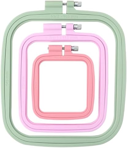 MUFEKUM Square Embroidery Hoops, Cross Stitch Hoop and ABS Plastic Embroidery Hoops for Sewing, Needlework, Cross Stitch, Embroidery Projects (3PCS-3", 4.3", 6.5")