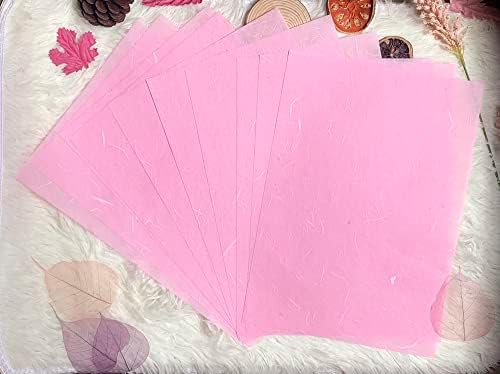 A4 Mulberry Paper 50 Sheets, Natural Fiber Mulberry Paper for Card Making, Watercolor, Calligraphy, Origami, Scrapbooking, Bookbinding & DIY Crafts (Wedding Tone, A4)
