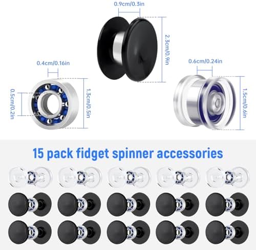 NiArt Fidget Spinner Epoxy Resin Molds Set, 5 Holographic Silicone DIY Kit | Rainbow Texture, 15 Bearings & Caps, Storage Box For Casting Craft Projects, Stress Relief Toys