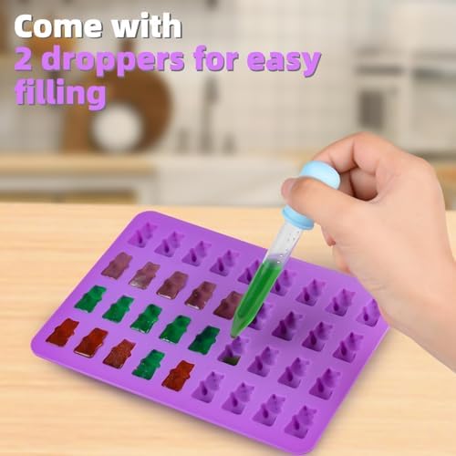 Gummy Molds Gummy Bear Mold 2 ml Silicone Candy Molds Bigger Food Grade Silicone with 2 Droppers