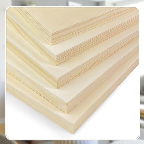 8 Pack Wood Canvas 10x14 Inch Wood Panels Smooth& Textured Pine Wood Boards for Oil Watercolor Art DIY Cratfs by Artists & Hobbyists