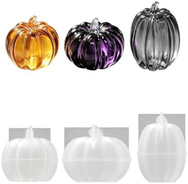 3 Mini Pumpkin Silicone Mold – Silicone Fruit Mold for Chocolate, Fondant, Candle, Resin & Cake Decor, 3D DIY Baking Tool for Parties & Gifts (Pumpkin)