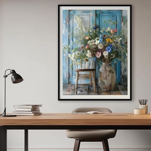 Gemozaic Vintage Floral Paint by Numbers Kit for Adults, 16x20 in,Unframed