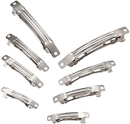 100Pcs Iron Blank French Barrette Hair Clip 4 Sizes 39/51/59/78mm Long Platinum for DIY Hair Accessories Making