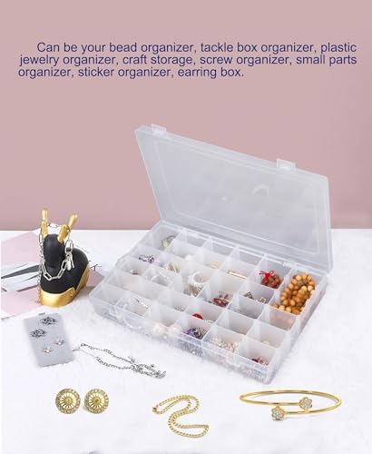 8 PCS 36 Grids Bead Organizer Box Plastic Box Clear Box Organizer 3600 Tackle Box Organizer Bead Containers Plastic Organizer Compartment Organizer Box Jewelry Earring Organizer (8 Pcs)