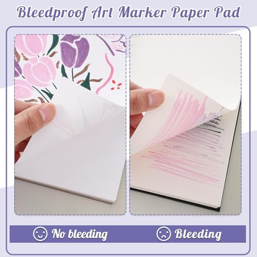 5.8 × 8.3 in Marker Paper Sketchbook, Spiral Bound Acid-Free Paper