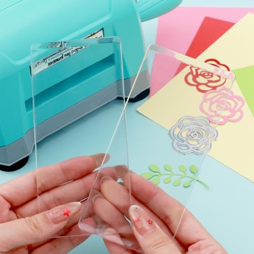 1 Pair Mini Cutting Pads for Die Cutting Machine, 5.5"x2.6" Clear Polycarbonate Plastic Mini Cutting Plates Compatiable with Sizzi* Sidekic*, Die Cutting and Embossing Sandwich Plates for Crafting