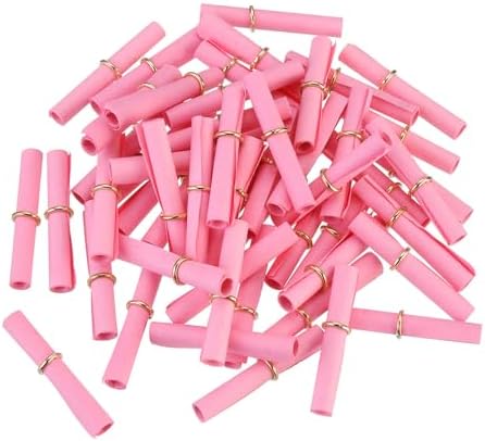 MECCANIXITY 5x5cm Mini Vintage Messages Papers Scrolls, 100Pcs Valentine Message Wish Paper Roll for Party Birthday, Hot Pink