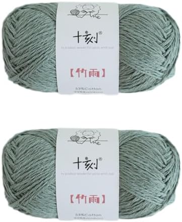Cotton, Bamboo,Linen Blended Yarn 2 Skeins 50g/1.76oz- 08 Mint Green