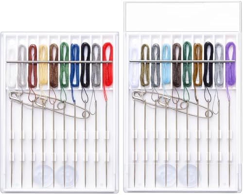 Hestya Pre Threaded Needles Hand Sewing Quick Fix, Rich Color