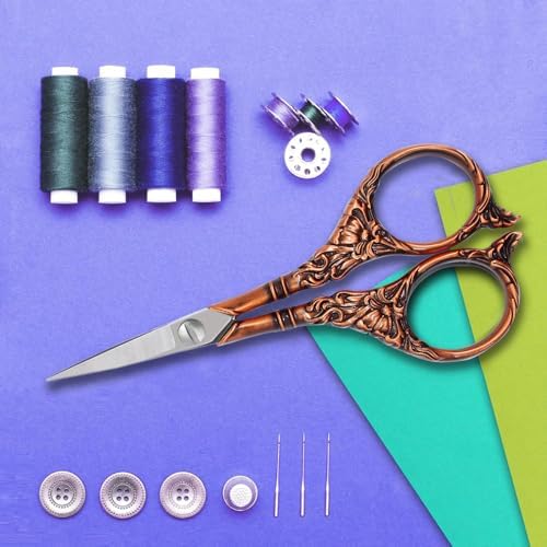BIHRTC 4.5Inch Vintage Crochet Embroidery Scissors Small Sharp Pointed
