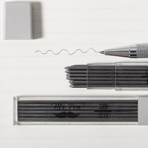 Mr. Pen- 2.0 mm Lead Refills, 96 Pack (12 per Tube), HB Black Graphite