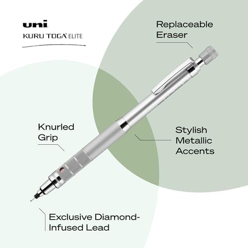 uniball™ Kuru Toga Elite Mechanical Pencil Kit, 0.5mm, HB, Silver, 1 Pack