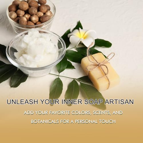 15 Ounces Glycerin Soap Base - Scented Melt and Pour Soap Base for DIY Crafting, Easy to Cut, Vegan and Natural, Moisturizing and Gentle on Skin, Perfect for Soap Making Supplies (Shea Butter)