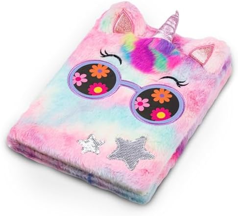 VOTUM Fuzzy Sketch Book: Personalized Artist Sketchbook: Sketching, Drawing and Creative Doodling. Notebook and Sketchbook to Draw and Journal (Unicorn)