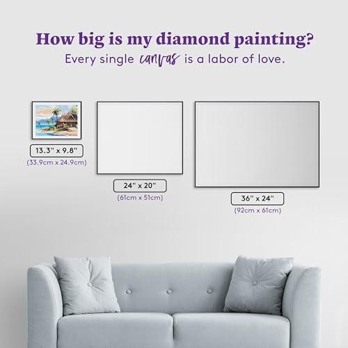 DIAMOND ART CLUB Beach Bungalow Diamond Art Kits for Adults