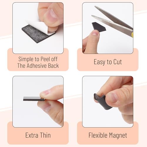Mr. Pen- Self Adhesive Magnet Square, 110 pcs, Flexible and Extra Thin