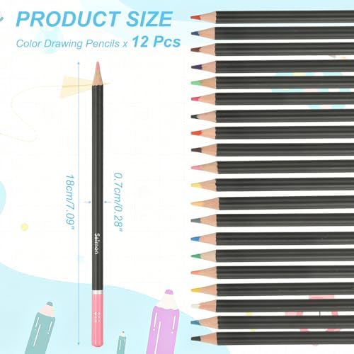 PATIKIL Colored Pencils, Light Pink Color Drawing Pencils with Oil-Based Cores Art Scrapbook Supplies for Adult Coloring Books Artists Beginners Drawing Sketching, 12 Pcs