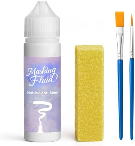 1DFAUL 60ml Masking Fluid for Art Watercolor Painting, Easy Peel-Off(White)