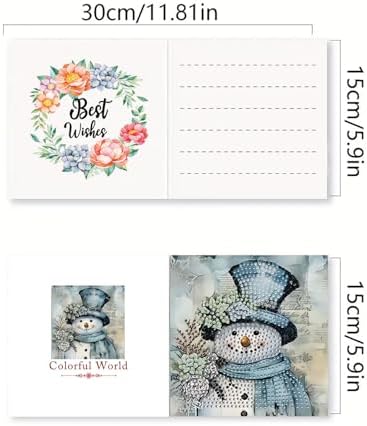 LSQFS Diamond Art Kits for Adults, 6Pcs Xmas Diamond Cards with Envelopes