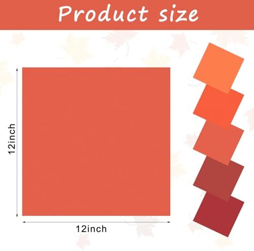 Whaline 50 Sheets Fall Assorted Red Orange Card Stock Paper 12 x 12 Inch Thanksgiving Scrapbook Craft Paper for Autumn Print DIY Art Making School Office Supplies, 65lb