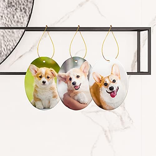 PYD Life 25 PCS Sublimation Blanks Ornaments Ceramic White 3" Oval