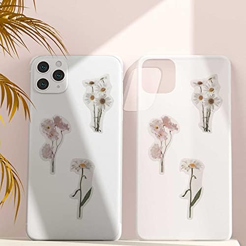 Vintage Natural Stickers, 45Pcs Daisy Vinyl Decorative Retro Adhesive Watercolor Aesthetic Trendy for Scrapbook Album DIY Craft Daily Planner