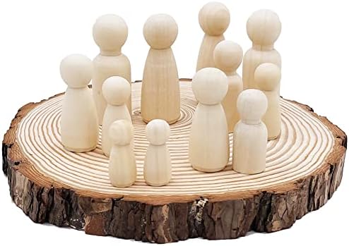 Natural Round Discs Rustic Wood Slices 5 Pcs 7-8 inch Unfinished Wood kit Circles Crafts Tree Slices with Bark Log Discs for DIY Arts and Wedding Christmas Ornaments