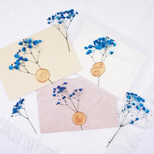 50Pcs Blue Babys Breath Dried Pressed Flowers for Crafts,Xinxinran Dry Flowers Kit for Wedding Invitation Accessories,Bookmark,Jewelry Molds,Candle Making Supplies,Soap,Frame,Cakes