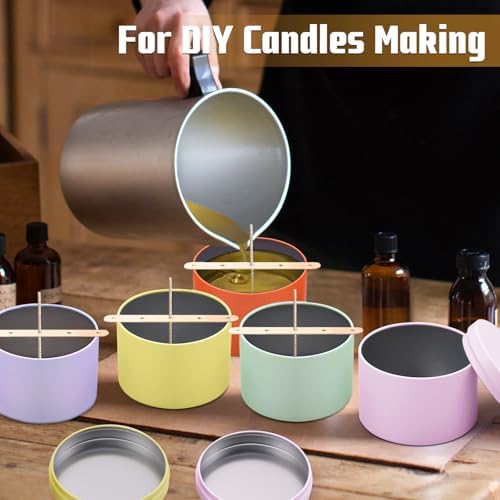 24-Pack 4oz Candle Tins with Lids, Metal Candle Jars for Candle Making, Empty Containers Vessels Bulk for Small Business & Beginners DIY Storage -Multicolor