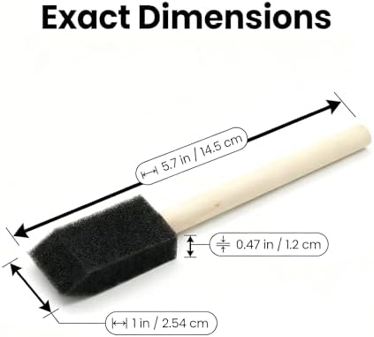 50pcs 1" Foam Brush with High Density Foam, Sponge Brush for Acrylic Paint, Staining, Varnish, DIY Craft & Wood Furniture