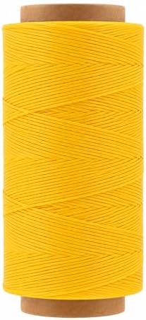 Mandala Crafts 210D 1mm Mustard Yellow Flat Waxed Thread for Leather Sewing