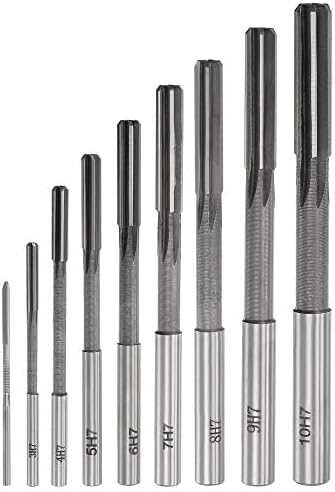 uxcell Chucking Reamer Set Lathe Machine Reamer Straight Flute Milling Cutter High Speed Steel H7 Tolerance (2mm 3mm 4mm 5mm 6mm 7mm 8mm 9mm 10mm) 9pcs